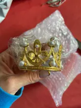 Perla romántica corona de hierro Garland Topper para tarta de feliz cumpleaños princesa Príncipe temática de boda pastel decoración favores fiesta suministros