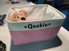 Bins Storage-Box Canvas-Bag Pet-Toys Dog-Accessories Foldable Personalized Linen