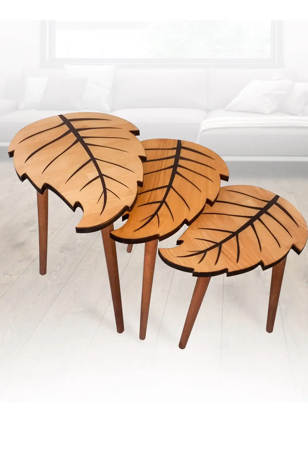 Журнальный столик из натуральной сосны Leaf Zigon | Мебель