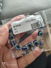 De moda de Color de plata azul de mal de ojo Hamsa la mano de Fátima Palm pulseras para las mujeres de la pulsera del encanto de estilo étnico joyería hecha a mano