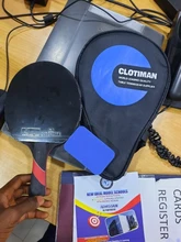 Raqueta de tenis de mesa de murciélago de carbono de alta calidad, pala de ping pong de goma, mango corto, mango largo