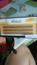 Kimcci-pestañas postizas individuales largas naturales, 60 mechones/cajas, maquillaje 10D, extensión de pestaña de visón