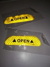 4 unids/set Puerta de coche pegatinas Universal de la seguridad advertencia Mark abierto alta reflectante cinta de la bici de la motocicleta pegatina para casco
