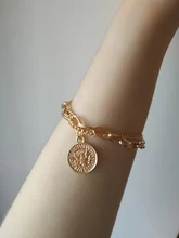 VKME-Conjunto de pulseras de cadena cubana Punk para mujer, brazaletes de Color dorado grueso, Miami, bohemio, joyería de moda, 3/4 Uds.