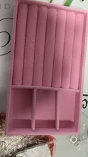 Mordoa-organizador de pendientes de ante y terciopelo rosa, soporte para presentación de joyería, estante, plato de muestra, caja de joyería de moda