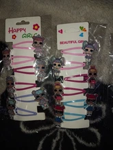 LOL Surprise-horquilla de muñeca de goma, accesorios para el cabello, estampado de resina de dibujos animados, tocado para niña, 6 uds.