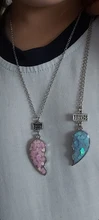Caliente rosa azul costura de lentejuelas Corazón Roto mejores amigos COLLAR COLGANTE cadena regalo joyería de Amistad REGALOS PARA NIÑOS 2 unids/set