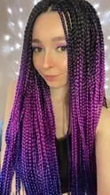VERVES trenzas de ganchillo 24 pulgadas caja trenza 22 raíces/paquete Ombre extensión de pelo trenzado sintético fibra de calor trenzado a granel rosa, negro