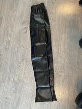 Pantalones elásticos de piel sintética para mujer, Sexy, de piel sintética, ajustados, adelgazantes, transpirables