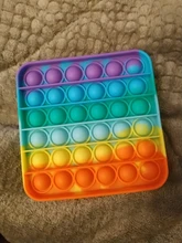 Juguete sensorial de silicona para aliviar el estrés, juguete sensorial de color arcoíris, con forma de corazón octagonal cuadrado redondo