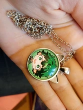 Anime nuevo Yuri sobre hielo cristal cabujón gatos orejas collar Yuri Katsuki Plisetsky cristal gema colgante con dos regalos de joyería para las orejas