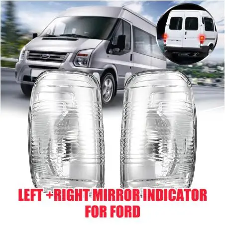 1Pair Right and Left Side Door Wing Mirror Clear Indicator Lens for Ford Transit Mk8 2014-Onwards 
1Pair Right and Left Side Door Wing Mirror Clear Indicator Lens for Ford Transit Mk8 2014-Onwards