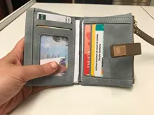 Cartera pequeña con hojas grabadas para mujer, monedero de marca, Cartera de piel sintética suave para mujer, tarjetero, Mini bolso de mano para chica