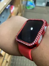 Funda protectora de diamante para Apple watch, carcasa de 44mm, 40mm, 42mm y 38mm para Apple watch band 5 4 3 2 1