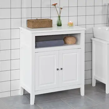 SoBuy Free Bathroom Standing Cupboard Storage Cabinet, White Wood,FRG204-W
SoBuy Free Bathroom Standing Cupboard Storage Cabinet, White Wood,FRG204-W