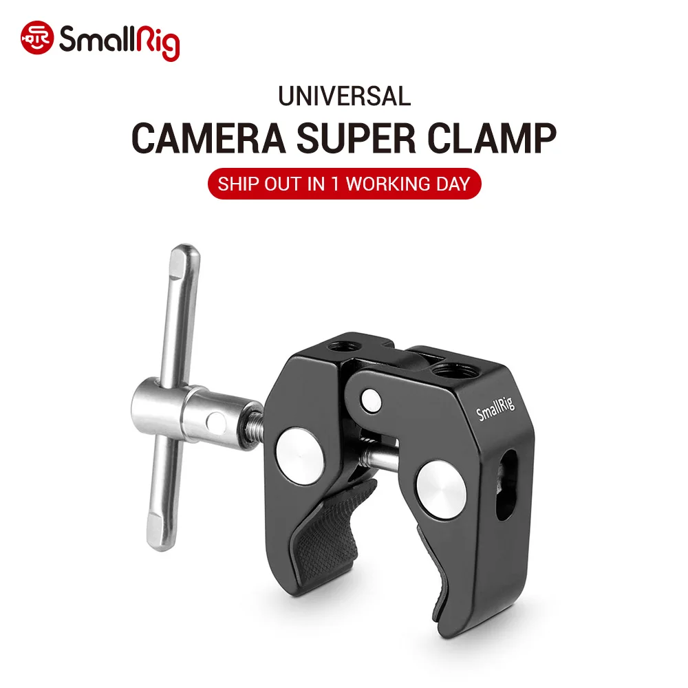 SmallRig Super Clamp w/ 1/4" and 3/8" Thread for Cameras, Lights, Umbrellas, Hooks, Shelves, Plate Glass, Cross Bars,etc - 735
SmallRig Super Clamp w/ 1/4" and 3/8" Thread for Cameras, Lights, Umbrellas, Hooks, Shelves, Plate Glass, Cross Bars,etc - 735