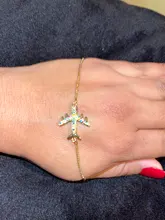 Nueva llegada cobre CZ aviones pulsera de cadena para las mujeres ajustable encanto volar avión joyería del brazalete de la mejor fiesta boda, viaje regalo