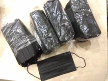 Mascarilla desechable de 3 capas para adultos, máscara de seguridad antipolvo, transpirable, no tejida, color rosa, blanco y negro, envío rápido