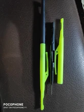 2 uds. Ganchos para pesca con mosca, herramientas para atar, separador de anzuelos de pesca, separador de plástico, removedor de anzuelos, Disgorger, recolector de nudos, nivel amarillo + negro