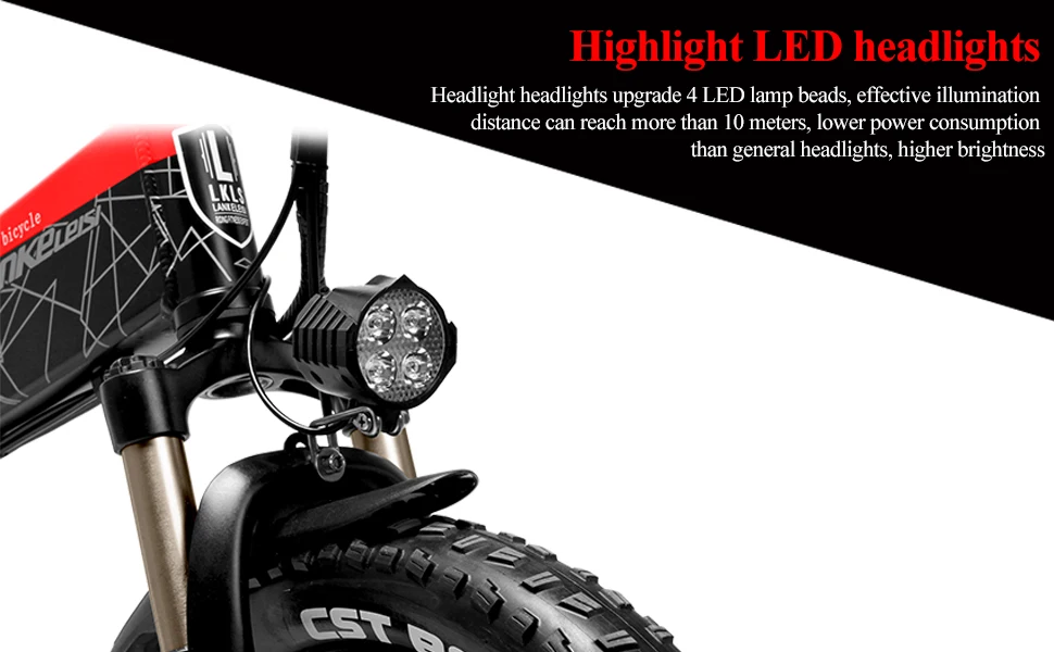 Top Lankeleisi G650 Electric Folding Bicycle full suspension 7 Speeds 500W Motor 48V 10.4AH Battery light weight frame 15