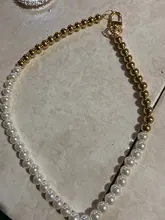 Gargantilla de cuentas de perlas para hombres y mujeres, Collar corto de Color dorado/plateado, joyería