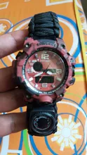 Reloj militar de camuflaje para hombre, pulsera de cuarzo LED resistente al agua hasta 50m, para deportes al aire libre, brújula, termómetro, reloj de emergencia