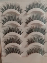 Pestañas postizas largas y gruesas, naturales, hechas a mano, pestañas postizas entrecruzadas, extensión de pestañas blandas, herramientas de maquillaje de belleza, 5 pares