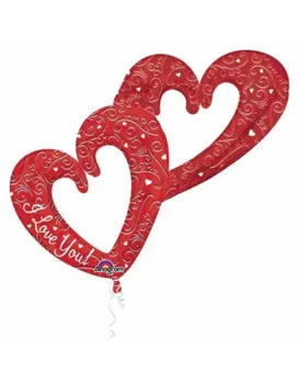 Balloon Interlocking Hearts Shape 134cm 
Balloon Interlocking Hearts Shape 134cm