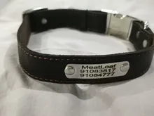 Pet-Id-Tags Collar Free-Engraved Customized Genuine-Leather Puppy-Nameplate Dog Adjustable
