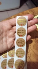 50 Uds. De pegatinas marrones hechas a mano con amor, 25mm, pegatinas de boda para favores de fiesta, decoración, sellos de sobre, pegatinas de papelería