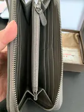 Cartera de cuero tejida larga para hombre y mujer, bolso de mano de marca de lujo, cartera sencilla a la moda, 100% de gran capacidad de piel de oveja