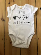 Ropa de manga corta para bebé recién nacido, peleles con diseño de Let The Adventure Begin, ropa blanca