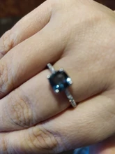 Huitan-anillo cuadrado de piedra azul para mujer, accesorios sencillos minimalistas, sortija, joyería anillos de compromiso