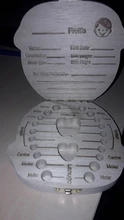 Caja de dientes organizadora de madera para bebés, almacenaje de dientes, en español, inglés y ruso, recuerdo de regalo para el cordón umbilical