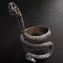 1 pieza nuevo europeo Retro Punk muy grandes espíritu anillo de serpiente de la personalidad de la moda estereoscópico anillo ajustable con apertura de la joyería