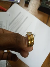 Conjunto de anillo de boda de lujo para mujer, de acero inoxidable, Color dorado, joyería de moda, anillos de compromiso de piedra de compromiso para mujer