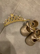 Mamá y bebé de 0-18M recién nacido bebé niña en primer lugar los caminantes zapatos de cuero de la Pu lindo arco princesa zapatos de Cumpleaños + diadema