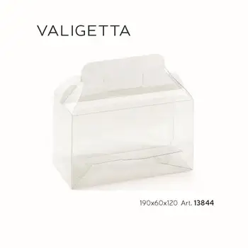 Formoso Bomboniera Scatola valigetta trasparente confetti 19 x 6 x h 12 cm Set 20 pz art 13844
Formoso Bomboniera Scatola valigetta trasparente confetti 19 x 6 x h 12 cm Set 20 pz art 13844