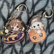 LLavero de acrílico con forma de V para hombre y mujer, llavero con colgante de juego, llavero para niños, joyería