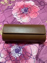 Estuche De Viaje de reloj y rodillo con 3 ranuras, caja de almacenamiento de reloj con pantalla de cuero Vintage portátil elegante con deslizamiento