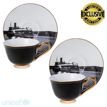 Karaca UNICEF Ara Guler Special Unicef Box 2 Person Coffee Cup Set Turkish Coffee Espresso 2 Cups + 2 Saucers %100 Original
Karaca UNICEF Ara Guler Special Unicef Box 2 Person Coffee Cup Set Turkish Coffee Espresso 2 Cups + 2 Saucers %100 Original
