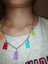 7 colores Rainbow Pride Cute Jelly Bear Gummy Collares para mujeres niñas Cool Punk Hip Hop Resina Collares Accesorios
