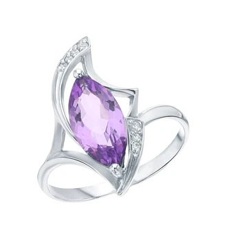 Silver ring with amethyst and cubic zirconia sunlight sample 925 
Silver ring with amethyst and cubic zirconia sunlight sample 925