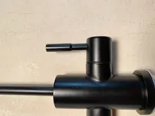 Grifo de fregadero con doble orificio de 1/4 pulgadas, herramienta de Instalación rápida, filtro de agua potable, ósmosis inversa, color negro, KF209