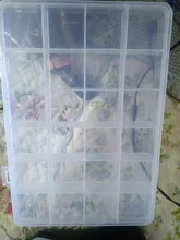 Caja de plástico con 24 compartimentos, Caja de almacenaje de cuentas y joyas, contenedor, organizador artesanal