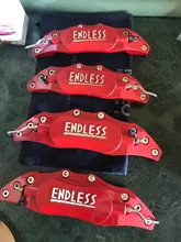 4 Uds frente pinza de freno trasero cubre 3D de aluminio de estilo de coche Universal de Metal Kit de cubierta de calibre de la rueda de modificación, Decoración