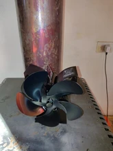 Chimenea negra de cinco aspas para el hogar, estufa de calor con ventilador, quemador de madera, silencioso, respetuoso con el medio ambiente, eficiente