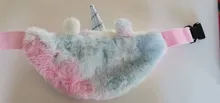 Riñonera de unicornio para mujer, Cangurera de felpa con dibujos animados, bolso de pecho para teléfono de viaje a la moda, 2021