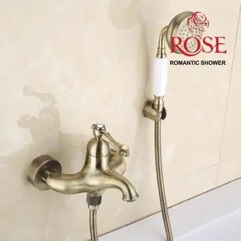 ROSE bath faucet, shower set wall mixer tap, brass mixer tap with shower watering can, bronze faucet bath,wall mounted crane,antique style,mixer tap with short spout and shower head R0102Q
ROSE bath faucet, shower set wall mixer tap, brass mixer tap with shower watering can, bronze faucet bath,wall mounted crane,antique style,mixer tap with short spout and shower head R0102Q