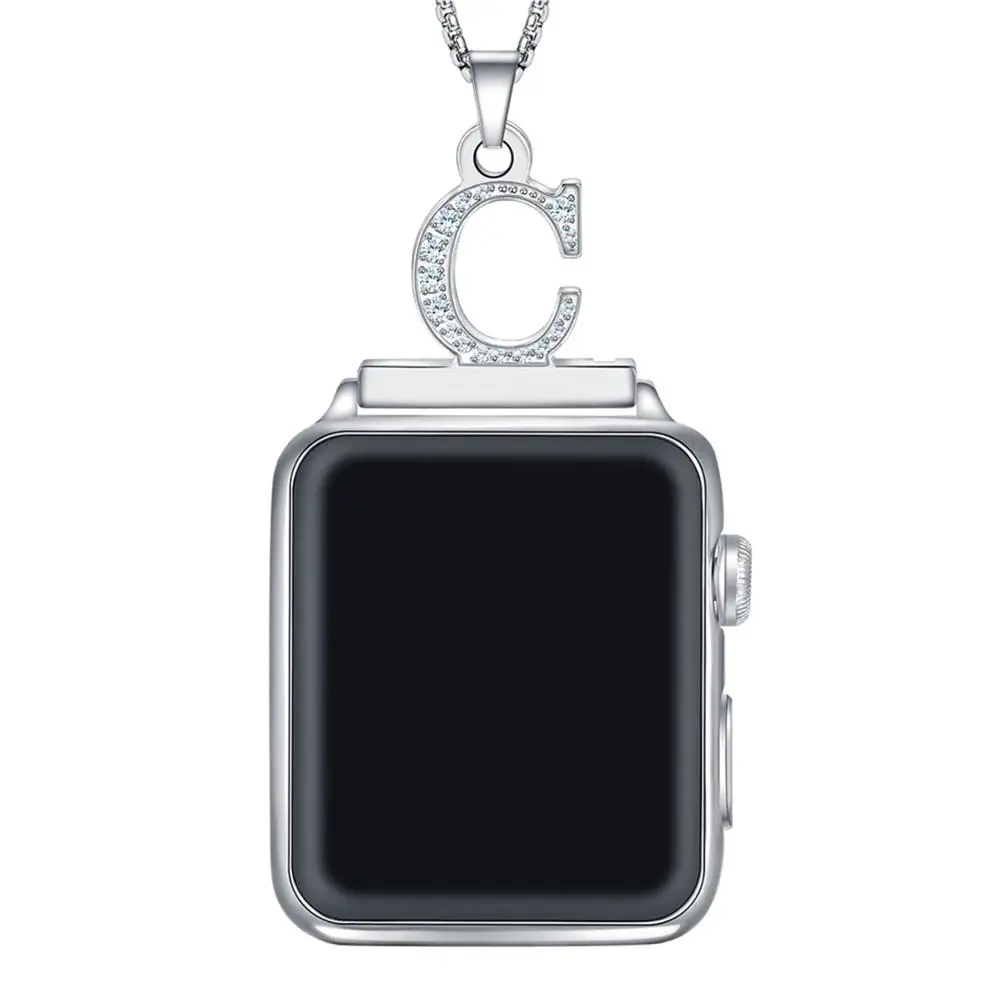 2in1 Zircon Alphabet Necklace Pendant Watch Connector Adapter Chain Compatible for Watch Series 5/4/3/2/1 38mm40mm42mm44mm
2in1 Zircon Alphabet Necklace Pendant Watch Connector Adapter Chain Compatible for Watch Series 5/4/3/2/1 38mm40mm42mm44mm